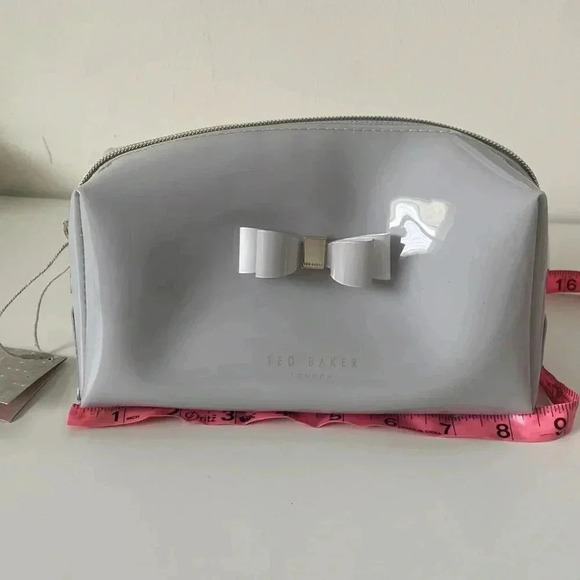 NWT Ted Baker Grey Bow Bag/Makeup Bag - Picture 13 of 16